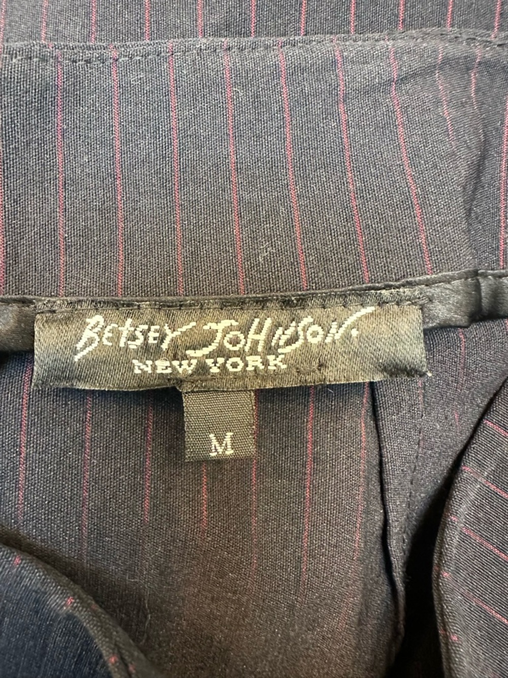 Vintage Betsey Johnson Y2K Retro Pinup Rockabilly Pinstripe Pencil Skirt Size M - Picture 7 of 10